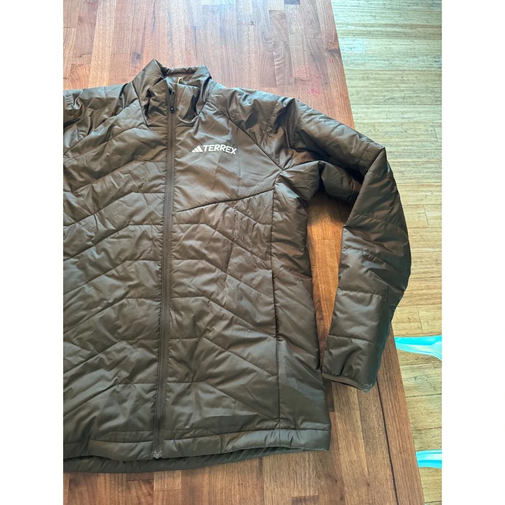 Adidas Terrex Helionic Hooded Insulation Jacket Olive Green Puffer 2XL HF0000